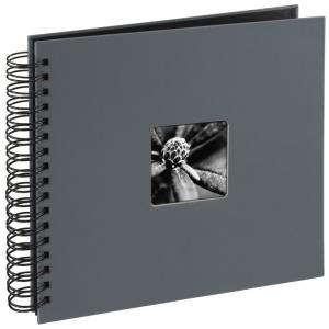HAMA album klasické spirálové FINE ART šedé, 28x24cm, 50s, černé listy