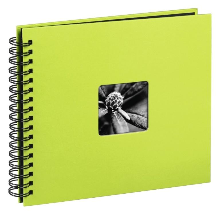 HAMA album klasické spirálové FINE ART zelené (kiwi), 28x24cm, 50s, černé listy