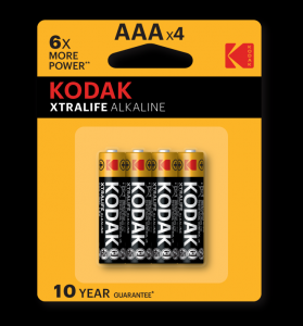 KODAK XTRALIFE Alkalické baterie K3A-4